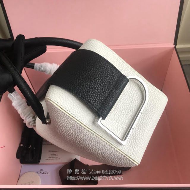 DELVAUX女包 Delvau單肩斜挎包 半手工Cool box 中號 德爾沃女手提包 手拎包 白黑  fcs1192
